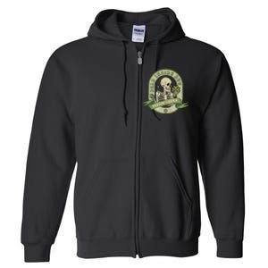 Dead Inside Feelin Lucky Retro Lucky Skeleton St Patricks Day Lucky Vibes Full Zip Hoodie