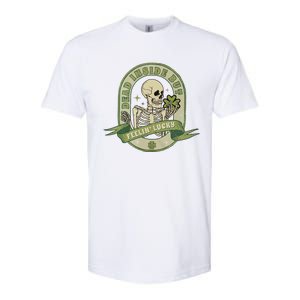 Dead Inside Feelin Lucky Retro Lucky Skeleton St Patricks Day Lucky Vibes Softstyle CVC T-Shirt