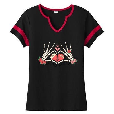 Dead Inside Funny Valentine Gift For Valentine Day Ladies Halftime Notch Neck Tee