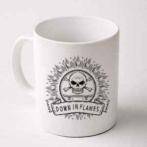 Down In Flames Skull Crossbones Skateboarding Coffee Mug