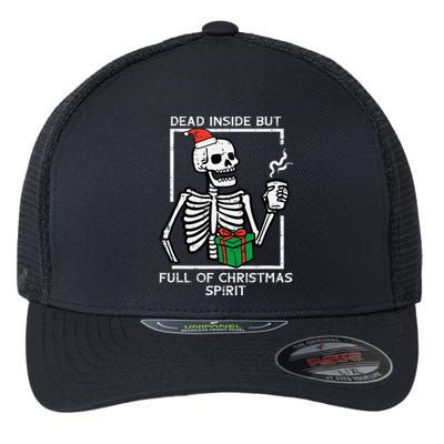 Dead Inside Full Christmas Spirit Skeleton Xmas Flexfit Unipanel Trucker Cap