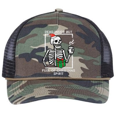 Dead Inside Full Christmas Spirit Skeleton Xmas Retro Rope Trucker Hat Cap