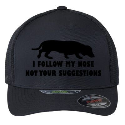 Dachshund I Follow My Nose Nose Not Your Suggestions Flexfit Unipanel Trucker Cap