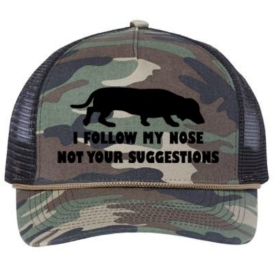 Dachshund I Follow My Nose Nose Not Your Suggestions Retro Rope Trucker Hat Cap