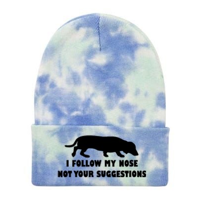 Dachshund I Follow My Nose Nose Not Your Suggestions Tie Dye 12in Knit Beanie