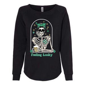 Dead Inside Feeling Lucky Skeleton Shamrocks Patrick's Day Great Gift Womens California Wash Sweatshirt