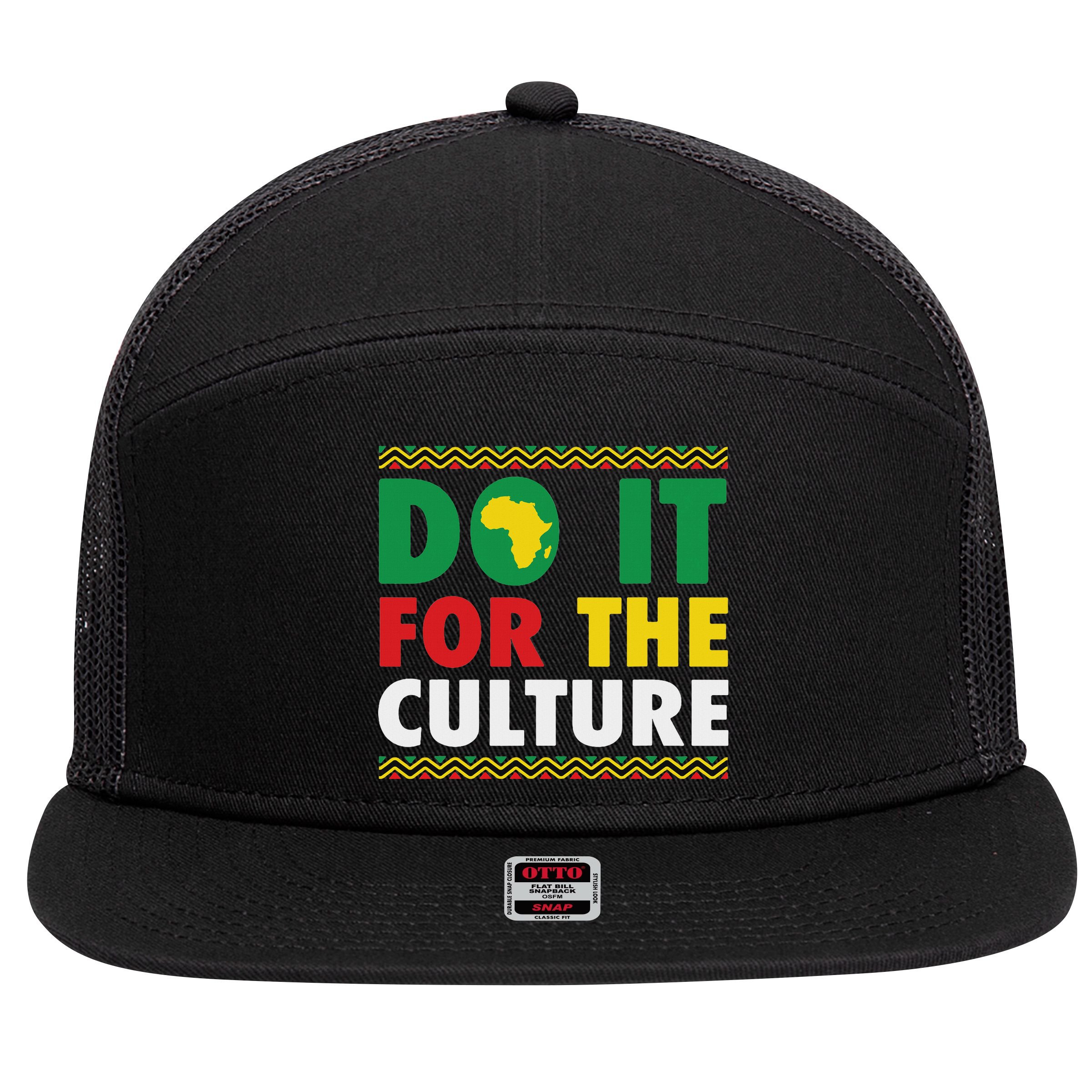 Do It For The Culture Black History & African Roots Afro 7 Panel Mesh Trucker Snapback Hat