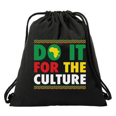 Do It For The Culture Black History & African Roots Afro Drawstring Bag