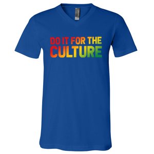 Do It For The Culture Juneteenth Gradient Graphic Cute Gift V-Neck T-Shirt