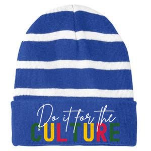 Do It For The Culture Gift Striped Beanie with Solid Band