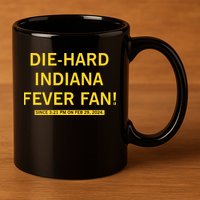 Diehard Indiana Fever Fan 11oz C Handle Ceramic Mug