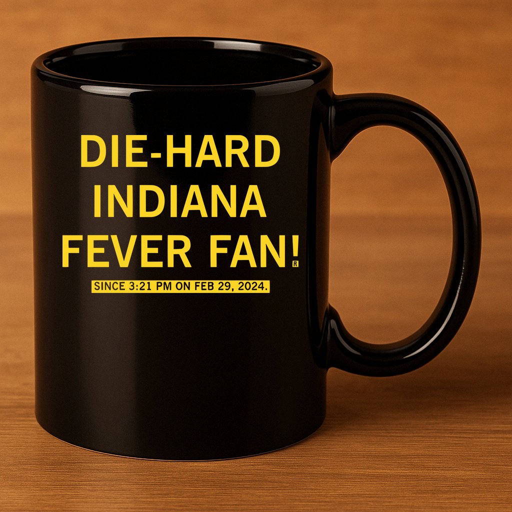 Diehard Indiana Fever Fan 11oz C Handle Ceramic Mug