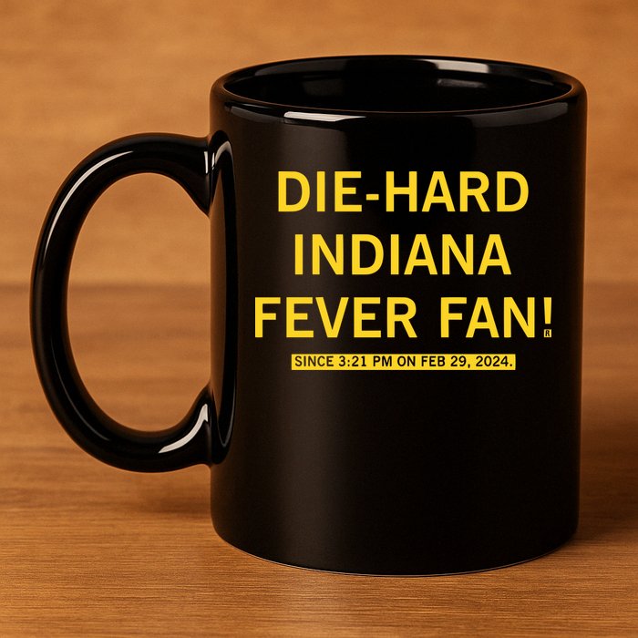 Diehard Indiana Fever Fan 11oz C Handle Ceramic Mug