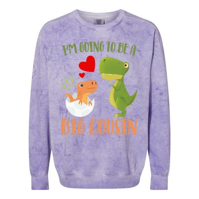 Dinosaur I'm Going To Be a Cousin Baby Reveal 2024 Colorblast Crewneck Sweatshirt