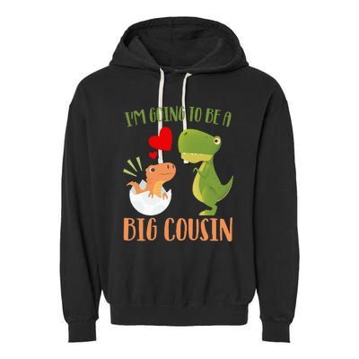 Dinosaur I'm Going To Be a Cousin Baby Reveal 2024 Garment-Dyed Fleece Hoodie