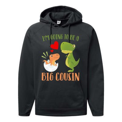 Dinosaur I'm Going To Be a Cousin Baby Reveal 2024 Performance Fleece Hoodie