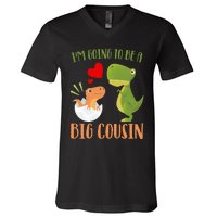 Dinosaur I'm Going To Be a Cousin Baby Reveal 2024 V-Neck T-Shirt