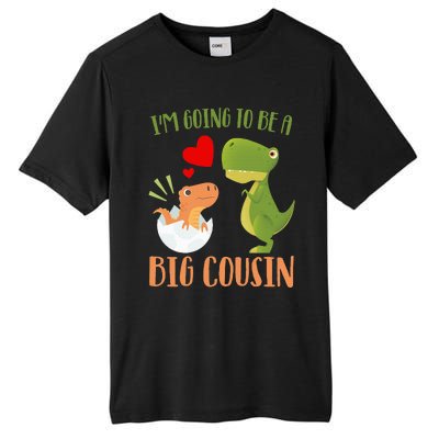 Dinosaur I'm Going To Be a Cousin Baby Reveal 2024 Tall Fusion ChromaSoft Performance T-Shirt