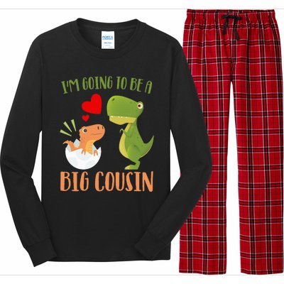 Dinosaur I'm Going To Be a Cousin Baby Reveal 2024 Long Sleeve Pajama Set