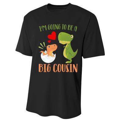 Dinosaur I'm Going To Be a Cousin Baby Reveal 2024 Performance Sprint T-Shirt