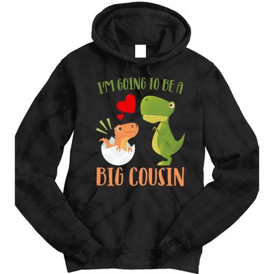 Dinosaur I'm Going To Be a Cousin Baby Reveal 2024 Tie Dye Hoodie