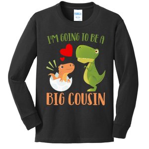 Dinosaur I'm Going To Be a Cousin Baby Reveal 2024 Kids Long Sleeve Shirt