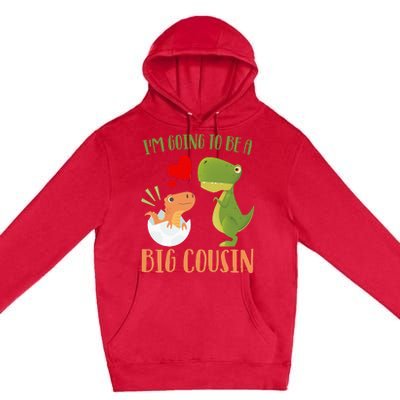 Dinosaur I'm Going To Be a Cousin Baby Reveal 2024 Premium Pullover Hoodie