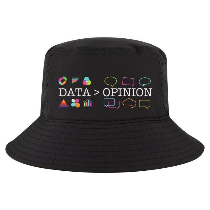 Data Is Greater Than Opinion Funny Data Science Statistics Cool Comfort Performance Bucket Hat