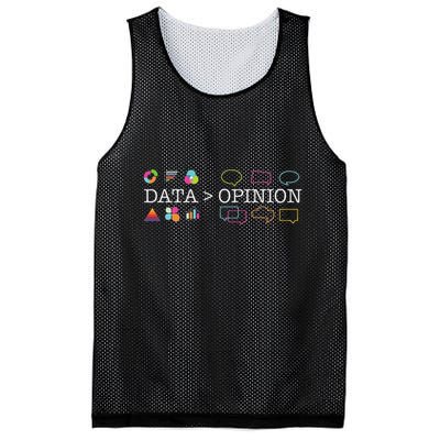 Data Is Greater Than Opinion Funny Data Science Statistics Mesh Reversible Basketball Jersey Tank