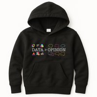 Data Is Greater Than Opinion Funny Data Science Statistics Kids Hoodie