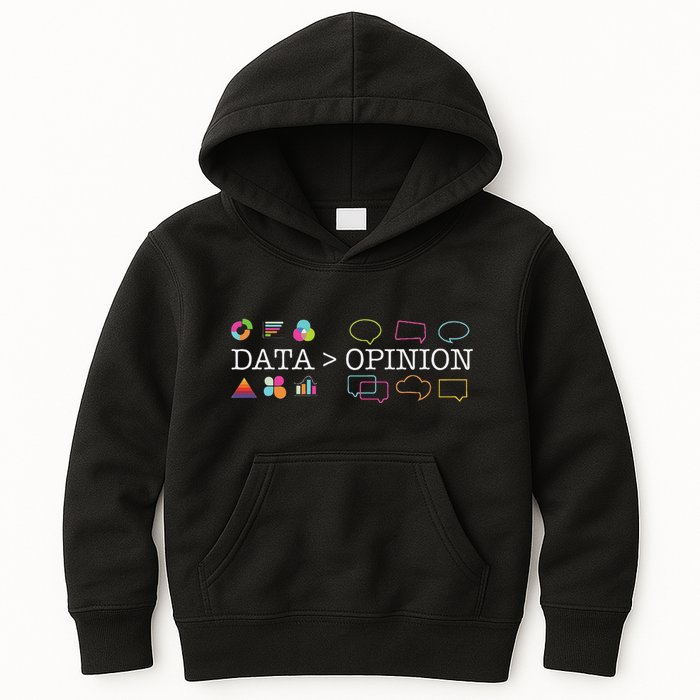 Data Is Greater Than Opinion Funny Data Science Statistics Kids Hoodie