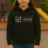 Data Is Greater Than Opinion Funny Data Science Statistics Kids Hoodie