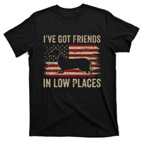 Dachshund Ive Got Friends In Low Places Wiener Dog Vintage T-Shirt