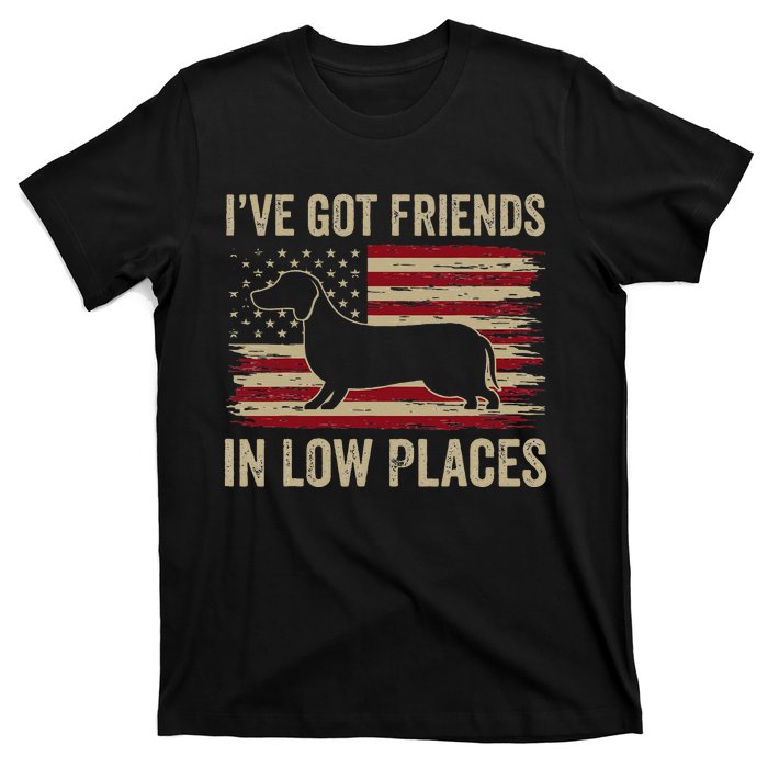 Dachshund Ive Got Friends In Low Places Wiener Dog Vintage T-Shirt