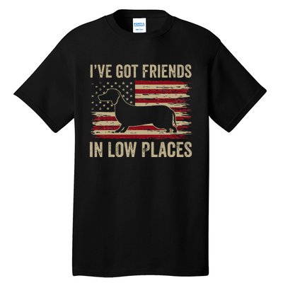 Dachshund Ive Got Friends In Low Places Wiener Dog Vintage Tall T-Shirt