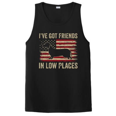 Dachshund Ive Got Friends In Low Places Wiener Dog Vintage PosiCharge Competitor Tank