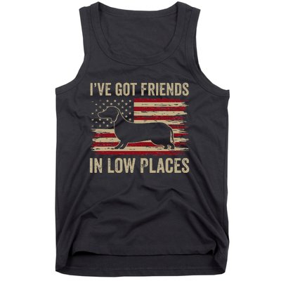 Dachshund Ive Got Friends In Low Places Wiener Dog Vintage Tank Top