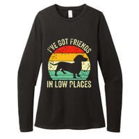 Dachshund IVe Got Friends In Low Places Wiener Dog Vintage Womens CVC Long Sleeve Shirt