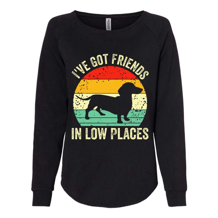 Dachshund IVe Got Friends In Low Places Wiener Dog Vintage Womens California Wash Sweatshirt