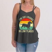 Dachshund IVe Got Friends In Low Places Wiener Dog Vintage Women's Strappy Tank