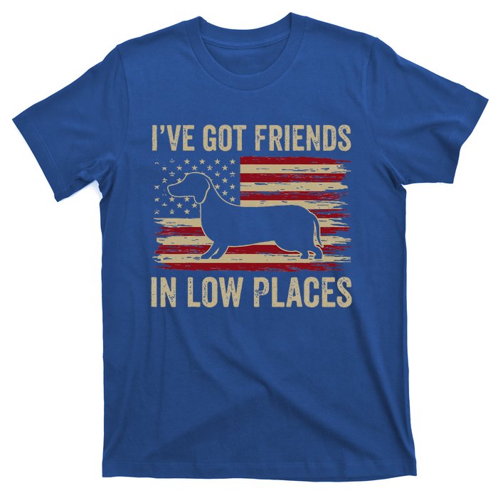 Dachshund I've Got Friends In Low Places Wiener Dog Vintage  T-Shirt