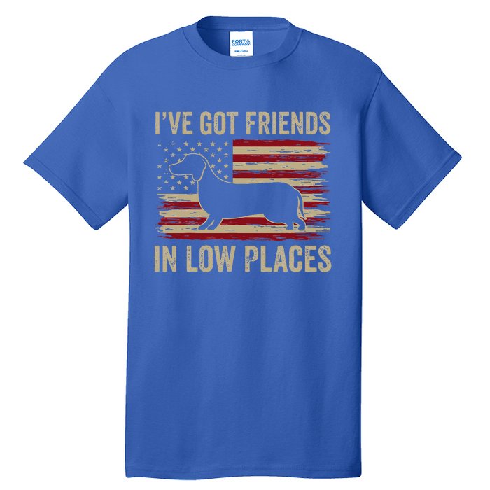 Dachshund I've Got Friends In Low Places Wiener Dog Vintage  Tall T-Shirt