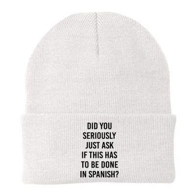 Does It Have To Be Done In Spanish Sarcasm Meme Teacher Gift Knit Cap Winter Beanie