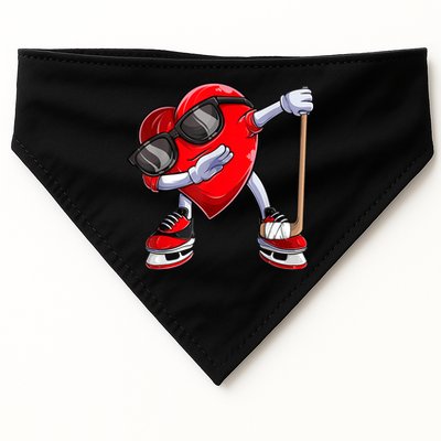 Dabbing Ice Hockey Heart Gift For Valentine's Day Men Boys Kids Gift USA-Made Doggie Bandana