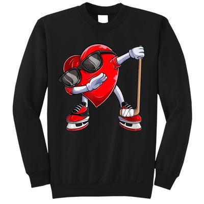 Dabbing Ice Hockey Heart Gift For Valentine's Day Men Boys Kids Gift Sweatshirt