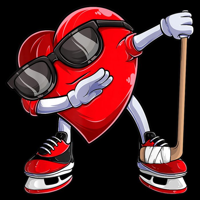 Dabbing Ice Hockey Heart Gift For Valentine's Day Men Boys Kids Gift Button