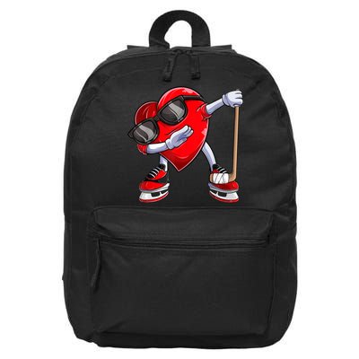 Dabbing Ice Hockey Heart Gift For Valentine's Day Men Boys Kids Gift 16 in Basic Backpack