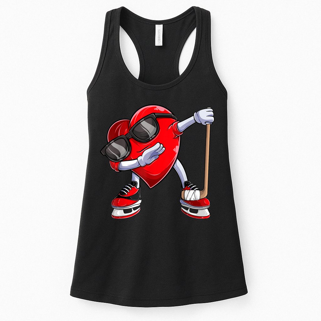 Dabbing Ice Hockey Heart Gift For Valentine's Day Men Boys Kids Gift Womens Tank Top