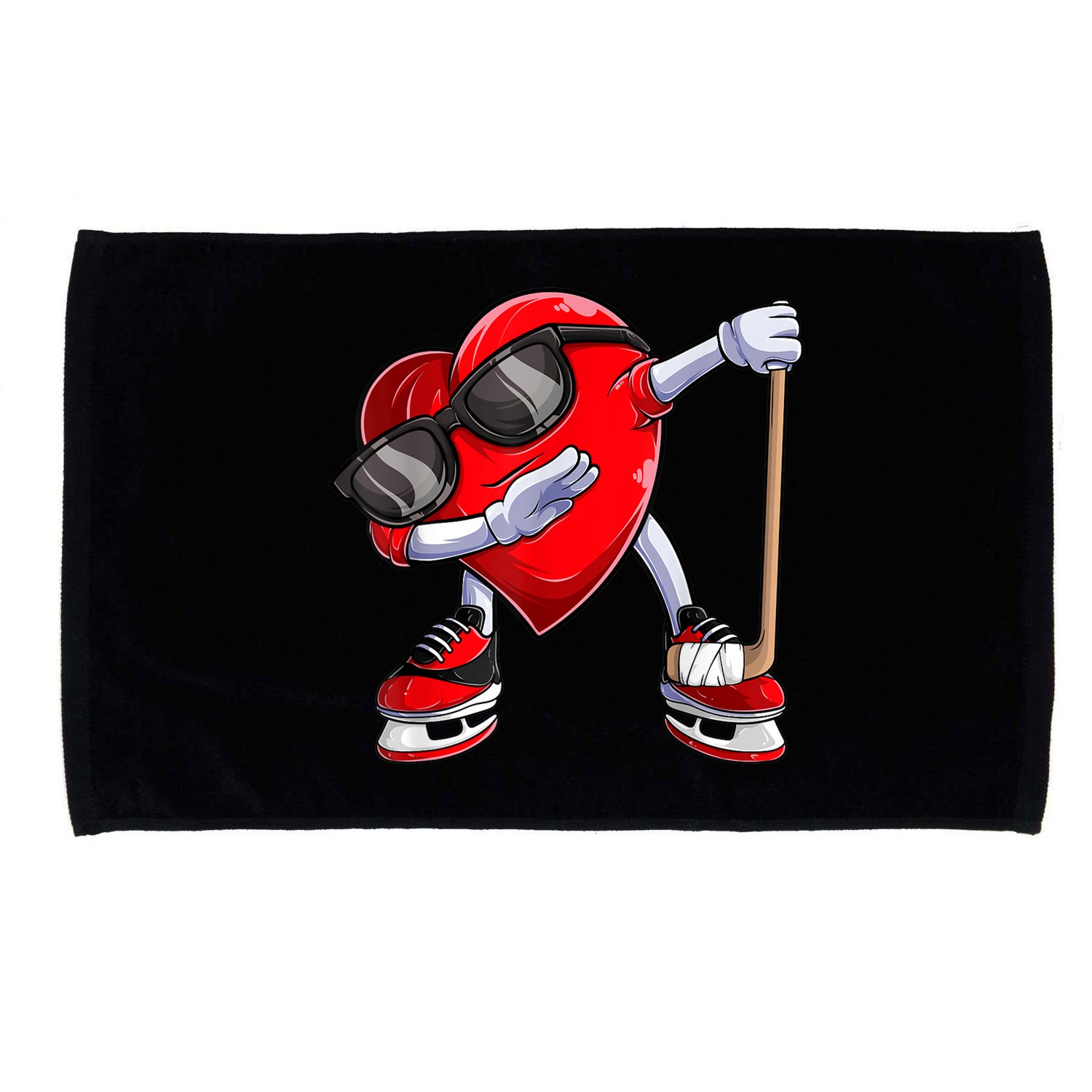 Dabbing Ice Hockey Heart Gift For Valentine's Day Men Boys Kids Gift Microfiber Hand Towel