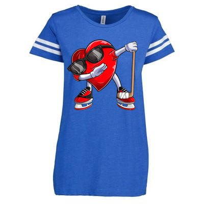 Dabbing Ice Hockey Heart Gift For Valentine's Day Men Boys Kids Gift Enza Ladies Jersey Football T-Shirt